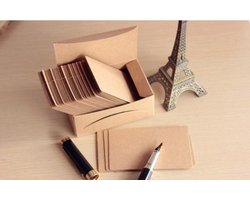 100 mini kraft kaartjes in bewaardoosje - kleine blanco kaartjes - Meer Leuks — cadeau in Cadeau-ideeën