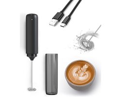 Melkopschuimer - melkopschuimer elektrisch - melkopschuimers - melkopschuimer electrisch - melk opschuimer - Elektrische melkopschuimer - USB oplaadbare mini-melkopschuimer - voor koffie/latte/cappuccino/warme chocolademelk — cadeau in Kookcadeaus