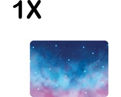 Luxe Placemat - Blauw met Paarse Galaxy - Set van 1 Placemats - 35x25 cm - 2 mm dik Vinyl - Anti Slip - Afneembaar — cadeau in Cadeau-ideeën