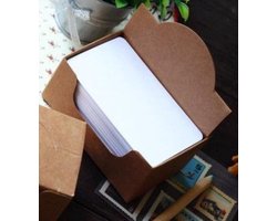 100 mini witte kaartjes met bewaarboxje - kleine blanco kaartjes - Meer Leuks — cadeau in Cadeau-ideeën
