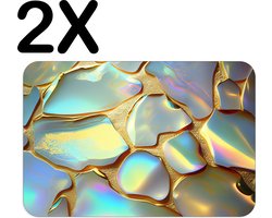 Luxe Placemat - Parlemour met Goud - Set van 2 Placemats - 45x30 cm - 2 mm dik Vinyl - Anti Slip - Afneembaar — cadeau in Cadeau-ideeën