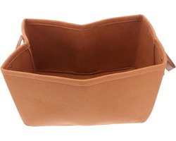 1stuk Opbergbasket Van Vilt Handige Stijlvolle Opbergmand Voor Huisgebruik Voor Kinderkamer Badkamer Woonkamer Bruin Met Handvat Voor Eenvoudig Gebruik — cadeau in Cadeau-ideeën