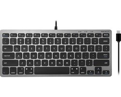 Macally UCSLIMKEYCSG Compact bedraad USB-C toetsenbord voor Apple Mac en iPad - Zwarte toetsen - U.S. Engels (QWERTY) layout — cadeau in Elektronica