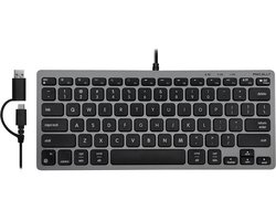Macally UCASLIMKEYCSG Compact bedraad USB-C en USB-A toetsenbord voor Apple Mac en iPad - Zwarte toetsen - U.S. Engels (QWERTY) layout — cadeau in Elektronica