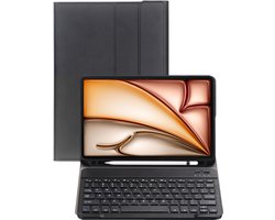 Hoesje - Geschikt voor Apple iPad Air 2025/2026 (M3/M4) - 13 inch - Keyboard Book Cover - Toetsenbord Case - Hoes - Zwart — cadeau in Telefoon & Tablet