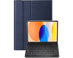 Hoesje - Geschikt voor Apple iPad A16/A18 (2025/2026) - 11 inch (11e & 12e generatie) - Keyboard Book Cover - Toetsenbord Case - Hoes - Donkerblauw — cadeau in Telefoon & Tablet