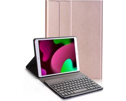 Hoesje - Geschikt voor Apple iPad 9 (2021) - 10.2 inch - 9e Generatie - Keyboard Book Cover - Toetsenbord Case - Hoes - Rosé goud — cadeau in Telefoon & Tablet