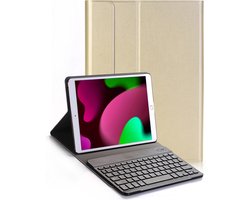 Hoesje - Geschikt voor Apple iPad 9 (2021) - 10.2 inch - 9e Generatie - Keyboard Book Cover - Toetsenbord Case - Hoes - Goud — cadeau in Telefoon & Tablet