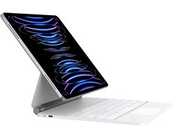 Toetsenbord Hoes Geschikt Voor Apple iPad Air 2024 (11 Inch) / Air 2020/2022 (10.9 Inch) - Bluetooth Magnetisch Keyboard Case - met Touchpad Muis en Verlichting - QWERTY - Wit — cadeau in Telefoon & Tablet