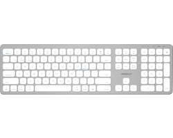 Macally BTWKEYMB dun draadloos bluetooth-toetsenbord voor Apple Mac, iPad en iPhone - U.S. English (QWERTY) - Wit/Zilverkleurig — cadeau in Gadgets