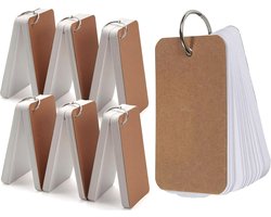 300 Stuks Blanco Kraft Kaarten Flashcards - Wit - Systeemkaarten Ringen - Karton Flitskaarten - Mini Kraftpapier Cadeaulabels/ Bedankt Kaartjes - Lege Wenskaarten\Naamkaartjes - Flash cards met Ring - Kleine Verjaardagskaart — cadeau in Mode & Accessoires
