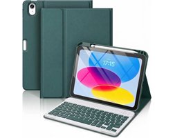 TRANSNECT - Tablet Toetsenbord Hoes - Geschikt voor Apple iPad 11 2025 A16 / iPad 10e generatie (2022) 10.9 inch - QWERTY Bluetooth Keyboard Bookcase - Groen — cadeau in Telefoon & Tablet