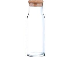 Cucina & Tavola Glazen karaf met kurkstop voor water, sap, melk - 1000 ml — cadeau in Koken & Dineren