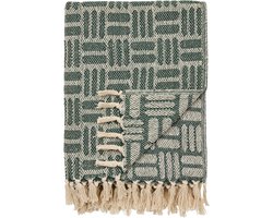 Artichok Amina Plaid Groen - Deken - Voor Op Bank - Over Bed - Zacht - Wol - Polyester - Plaid voor Woondecoratie - 180 x 130 cm — cadeau in Wonen & Interieur