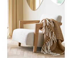 Artichok Bo Plaid Licht Bruin - Deken - Voor Op Bank - Over Bed - Zacht - Wol - Polyester - Plaid voor Woondecoratie - 170 x 130 cm — cadeau in Wonen & Interieur