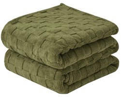 Aafinity plaid - Kleed - Deken - Bank Deken - Deken algemeen - Zacht en Donzig - wasbaar in de wasmachine - Groen - 130 cm x 150 cm — cadeau in Wonen & Interieur