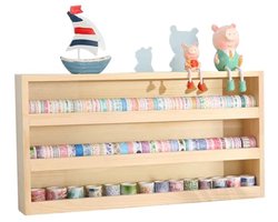 Houten 3-laags opbergorganizer met hanghaak - Opbergdoos voor washi tape, naaibenodigdheden, kantoorartikelen, knutselspullen en sieraden — cadeau in Wonen & Interieur