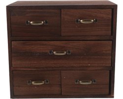 Vintage houten bureau-organizer, kast met lades, rustieke plank met lades, organizers en accessoires voor thuiskantoor, opbergruimte voor knutselspullen, kunst en sieraden. — cadeau in Wonen & Interieur