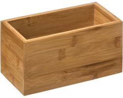 5Five Sieraden / make-up houder - box - 18 x 9 x 9,5 cm - bamboe hout - Organizer bakje - badkamer — cadeau in Wonen & Interieur