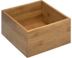 5five Sieraden/make-up houder/box - 18 x 18 x 9,5 cm - bamboe hout - Organizer — cadeau in Wonen & Interieur