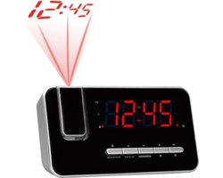 Denver Wekkerradio met Projectie - Digitale wekker - FM Radio - Dubbel Alarm - CRP618 - Zwart — cadeau in Elektronica
