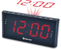 Denver Wekkerradio met Projectie - Digitale Wekker - FM Radio - Dubbel Alarm - CPR710 - Zwart — cadeau in Elektronica