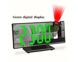Projectie Wekker met 180° Rotatie – LED Alarmklok met Projector – USB Digitale Wekker met Temperatuur & 24u Modus – Voor Slaapkamer — cadeau in Elektronica