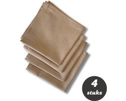 Tavas Servetten - 30 x 30 cm - Set van 4 stuks - Beige - Katoen - Tafeldecoratie — cadeau in Wonen & Interieur