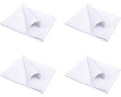 QUVIO Servet – Servetten – Katoenen servet – Servet katoen – Stoffen servet – Servet stof –Witte servetten – Servet Wit – Servet 40x40cm – Katoen – 40x40cm – Wit – Set van 4 — cadeau in Wonen & Interieur