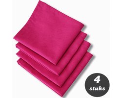 Tavas Servetten - 30 x 30 cm - Set van 4 stuks - Fuchsia - Katoen — cadeau in Wonen & Interieur