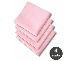 Tavas Servetten - 30 x 30 cm - Set van 4 stuks - Lichtroze - Katoen — cadeau in Wonen & Interieur