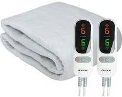 Auronic Elektrische Onderdeken XL - 190x160cm - 2 Persoons - Verwarmingsdeken - 2 Warmtezones - Wit — cadeau in Cadeau-ideeën