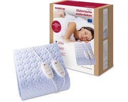 Inventum HN236i elektrische onderdeken 150x150 cm - 2 persoons - Warmtedeken - 3 warmtestanden - 2 schakelaars - Extra warme voetzone - Antibacterieel - Fleece - Lichtblauw — cadeau in Cadeau-ideeën