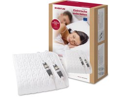 Inventum HN297V elektrische onderdeken 160x160 cm - 2 persoons - Warmtedeken - 9 warmtestanden - 2 zones apart instelbaar - Anti-allergie - Antibacterieel - Fleece - Wit — cadeau in Cadeau-ideeën