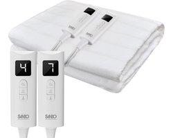 Sanbo Elektrische Deken - 2 Persoons - 150 x 160 cm - Wasmachinebestendig - Onderdeken - 7 Standen - Met Hoekelastieken — cadeau in Cadeau-ideeën