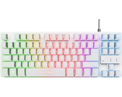 Trust GXT 833W Thado - Gaming Toetsenbord - TKL - RGB - Bedraad - QWERTY US - Wit — cadeau in Gadgets