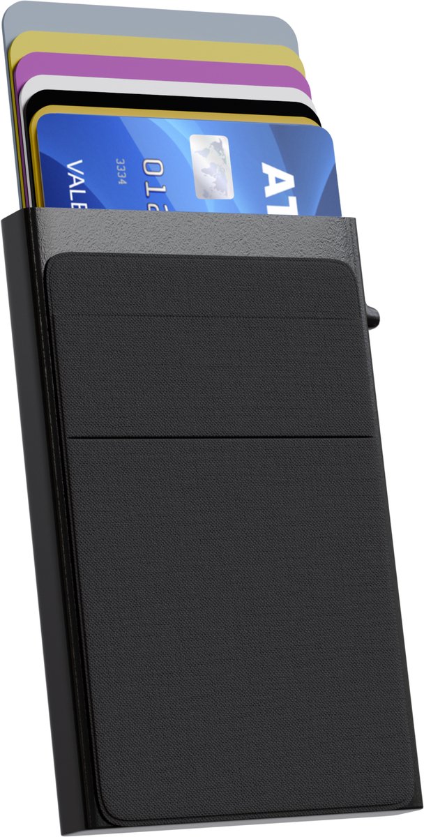 Pasjeshouder Uitschuifbaar - Rfid Bescherming - Pasjeshouders voor Mannen en Vrouwen - Creditcardhouder - Zwart