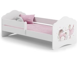 FALA - Peuterbed - 160x80cm - met hekje & matras - fee & eenhoorn thema — cadeau in Cadeau-ideeën