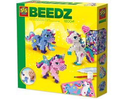 SES Creative Beedz Strijkkralen Set - Unicorns 3D - Voor Meisjes vanaf 5 Jaar - 1800 Stuks - Knutselen - PVC-Vrij - Schoencadeautjes Sinterklaas — cadeau in Spellen & Speelgoed