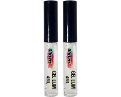 2 stuks Glitter Gel Lijm met kwast 4ML [Huidlijm voor gezicht en lichaam - Face and Body Glitter Glue] — cadeau in Verzorging