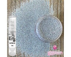 GetGlitterBaby® - Zilveren Fijne Poeder Biologische / Biologisch Milieuvriendelijke afbreekbare Festival Glitters voor Lichaam en Gezicht Jewels / Vegan Bio Biodegradable Face Body Glitter Glue - Zilver + Huid Lijm — cadeau in Verzorging