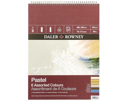 Pastel papier voor kunstenaars - Spiraalvormige pad met 24 vellen, 6 kleuren en gelegde textuur — cadeau in Hobby