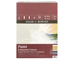 Pastel papier voor kunstenaars - Spiraalvormige pad met 24 vellen, 6 kleuren en gelegde textuur — cadeau in Hobby
