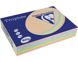 Clairefontaine - Trophée Pastel - A4 - Geassorteerde kleuren - 160 grams - 5 x 50 vel — cadeau in Cadeau-ideeën
