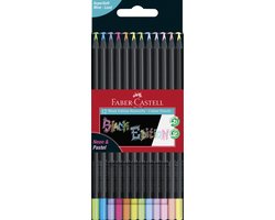 Faber-Castell kleurpotloden- Black Edition - neon+pastel - 12 stuks - FC-116410 — cadeau in Hobby