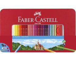 Faber-Castell kleurpotloden - Castle - blik 60 stuks met accessoires - FC-115894 — cadeau in Hobby