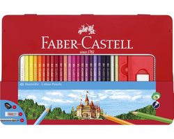 Faber-Castell kleurpotloden - Castle - blik 48 kleuren met accessoires - FC-115888 — cadeau in Hobby