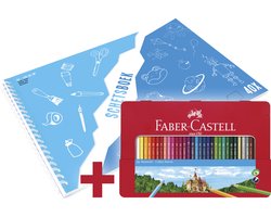 Faber-Castell kleurpotloden set - Castle - 36 stuks + A3 Kangaro schetsboek - FC-115886-A — cadeau in Hobby