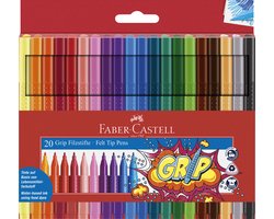 Faber-Castell viltstiften - Grip Colour - etui 20 stuks - FC-155320 — cadeau in Spellen & Speelgoed