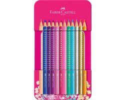 Faber-Castell Sparkle kleurpotloden - 12 stuks in blik - FC-201737 — cadeau in Hobby